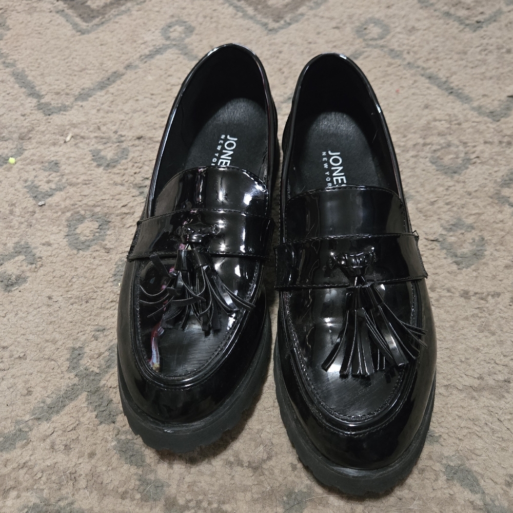 Jones Black Patent Leather Loafers